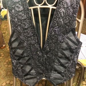 Lace and Sequined Vest